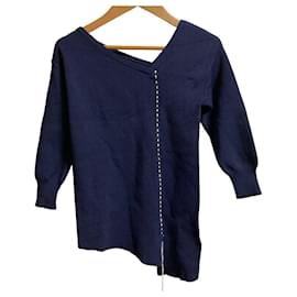 Autre Marque Asymmetrischer Rippstrickpullover RUMCHE