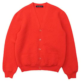 Cardigan in lana con logo Louis Vuitton in rilievo