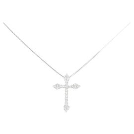Autre Marque Collana a Croce con Diamanti Pt900 Pt850