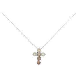 Autre Marque Collana a Croce con Diamanti PT900 PT850