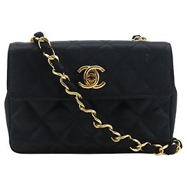 Mini borsa a tracolla con catena Chanel Borsa a tracolla in raso