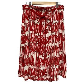 Autre Marque Falda midi evasé de seda Drawer