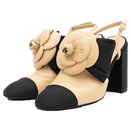 Sandali con tacco alto in pelle Chanel
