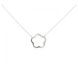 Autre Marque Collana a fiore in diamanti e oro bianco K10