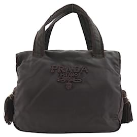 Borsa in nylon con logo con perline Prada