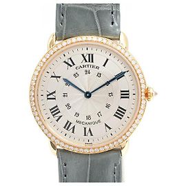 Cartier Ronde Louis Cartier Uhr mit silbernem Zifferblatt
