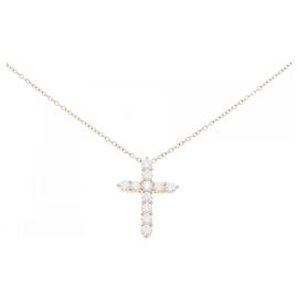 Autre Marque Collana Cross Diamond in Au750