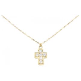 Autre Marque Collana Cross Diamond in Au750