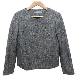 Chaqueta sin cuello de tweed de lujo Theory