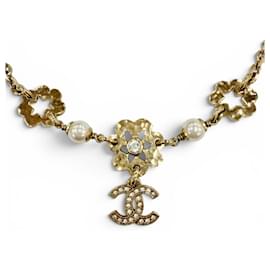 Collana Chanel Motivo Floreale con Perle e Strass