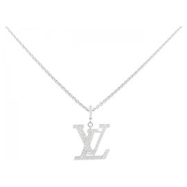 Louis Vuitton Anhänger LV GM 750 Weißgold Diamant Halskette