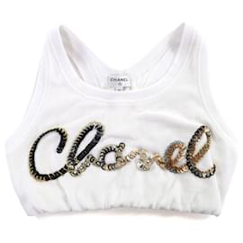 Top corto de toalla con lentejuelas Chanel P72665V64316