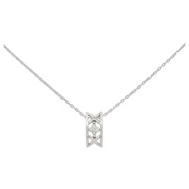 Autre Marque Collana in oro bianco 10K e diamanti
