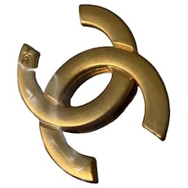 Chanel CC Logo Brosche Goldfarben