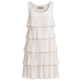 Georges Rech Vestido de volantes de seda Rech Paris – Marfil – Talla 38 – Usado una vez