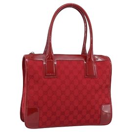 Borsa GUCCI GG Canvas Rossa Oro 000 0855 Auth mr2748