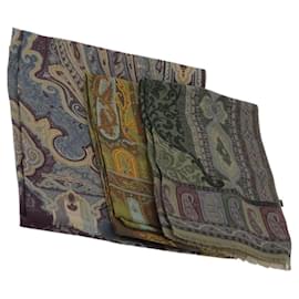 Sciarpa ETRO in seta e lana, set da 3, Marrone Blu Verde Autentica am11771 - Etro