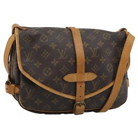 LOUIS VUITTON Monogram Saumur 30 Schultertasche M42256 LV Auth ka5094