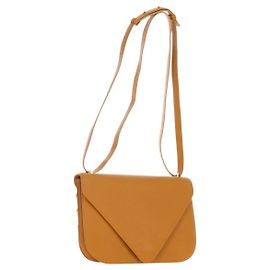 Bolso de Hombro BOTTEGA VENETA Mount Chain de Cuero 2way Orange Gold Auth 190656V
