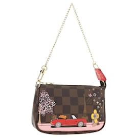 LOUIS VUITTON Damier Ebene Vivienne Mini Pochette Accessoires Auth 190175M