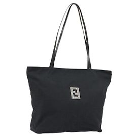 FENDI Zucca Canvas Mamma Baguette Tote Bag Braun Schwarz Authentisch gh2218A
