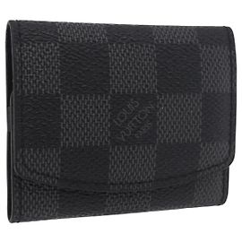 LOUIS VUITTON Damier Grafitte Gemelos Cuff Case LV Auth BA14050