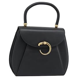 Borsa CARTIER PANTHERE in pelle nera e oro Auth 190829 - Cartier