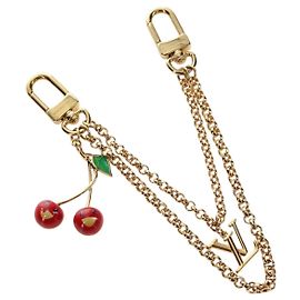 LOUIS VUITTON LVxTM Bag Chain Cherry Bag Charm Metall Gold M02598 Auth 189656SAM Taschenanhänger