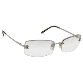 CHANEL COCO Mark Sonnenbrille Metall Silber CC Auth 189996 - Chanel