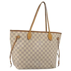 LOUIS VUITTON Damier Azur Neverfull MM Tote Bag N41605 LV Auth hk3894
