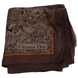 Carré Dior in seta marrone