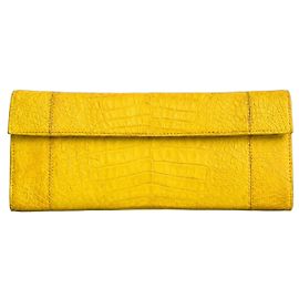 Nancy Gonzalez Yellow Crocodile Clutch Bag