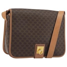 Céline CELINE Borsa a Spalla Macadam PVC Pelle Marrone Oro Auth ka5180A
