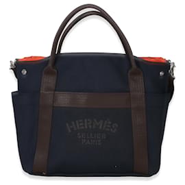 Beauty case The Grooming Bag in tela Bleu Navy Feu Hermès