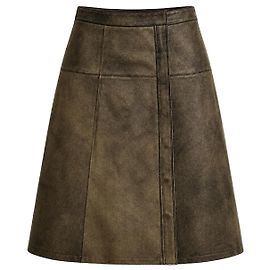 Autre Marque Manokhi Falda A-line de piel de cordero dorada