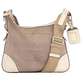 Bolso bandolera de lona jacquard Prada años 2000