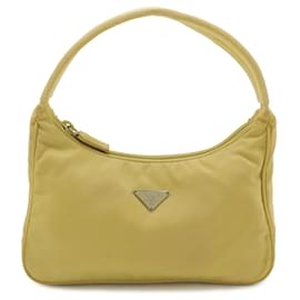 Borsa Pouch Prada Triangle in nylon giallo