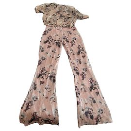 Autre Marque ØUD Paris Rosa Pailletten-Set mit Blumenprint