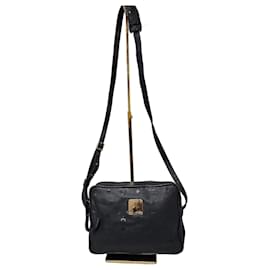 MCM Vintage Visetos Nylon Crossbody Bag Black