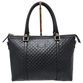 Bolso bandolera convertible de piel Micro Guccissima negro