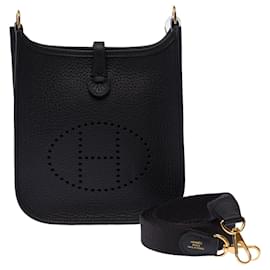 Hermès Borsa HERMES Mini Evelyne in Pelle Blu Navy - 103712