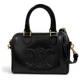 Céline Celine 11377 Borsa Boston Small Cuir Triomphe in pelle liscia