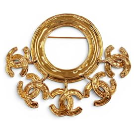 Broche Chanel Vintage Gold Circle Swing