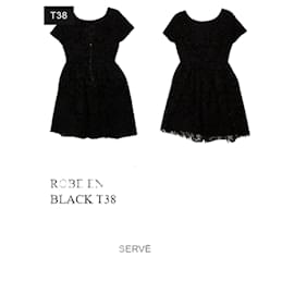 Abito Maje RIMIA nero in pizzo Taglia 38 sera cocktail cerimonia
