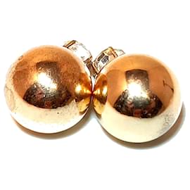 Vintage Christian Dior Ohrringe in Goldton mit Orb & Kristall, signiert Dior ca. 1980er-1990er Jahre