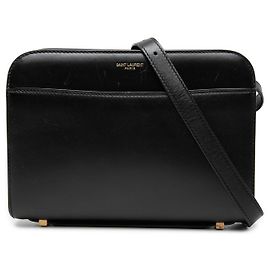 Borsa satchel in pelle di vitello nera Saint Laurent