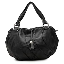 Celine Black Calfskin Pleated Bittersweet Hobo Tasche - Céline