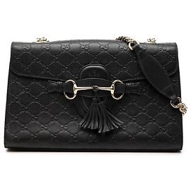 Borsa a tracolla Gucci Black Medium Guccissima Emily