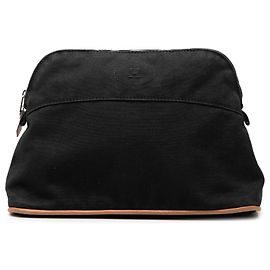 Hermès Black Toile Bolide Trousse De Voyage Pouch PM