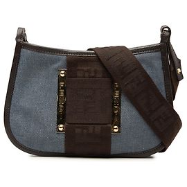 Fendi Blue Denim Pochette Umhängetasche